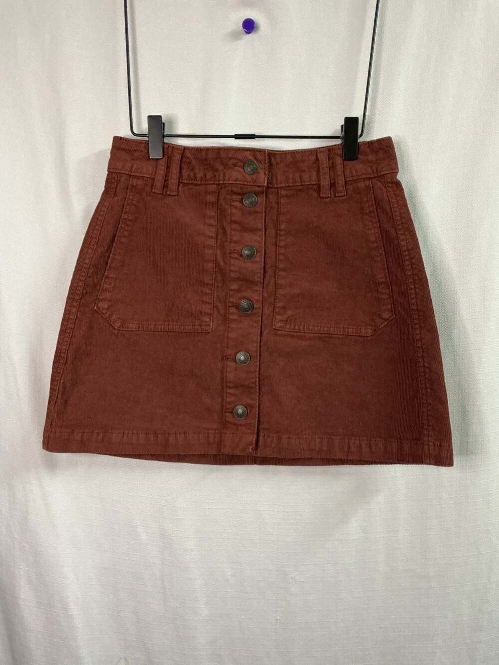 American Eagle Super Stretch Corduroy Button Front Mini Skirt Size 0